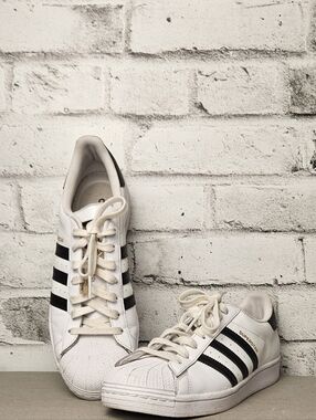 Adidas Superstar White Black Shell Toe Sneakers Mens 10.5